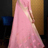 Nectarous Pink Cotton Silk Saree With Ethereal Blouse Piece