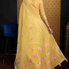 Elegant Yellow Cotton Silk Saree With Mesmeric Blouse Piece
