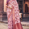 Demesne Lavender Organza Silk Saree With Lassitude Blouse Piece