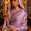 Exquisite Lavender Soft Banarasi Silk Saree With Devastating Blouse Piece