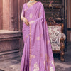 Magnificat Lavender Soft Banarasi Silk Saree With Confounding Blouse Piece