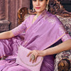 Magnificat Lavender Soft Banarasi Silk Saree With Confounding Blouse Piece