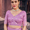 Magnificat Lavender Soft Banarasi Silk Saree With Confounding Blouse Piece