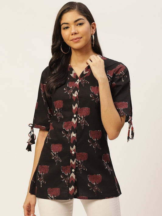 Casual Printed Collar Shirt for Women