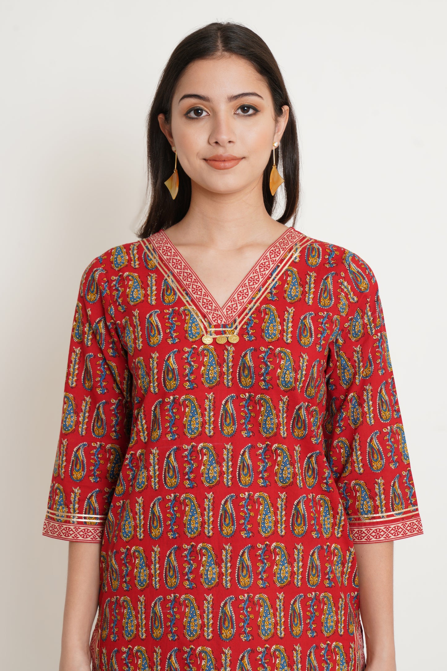 Jaipuri Cotton Printed Straight Kurta for Women