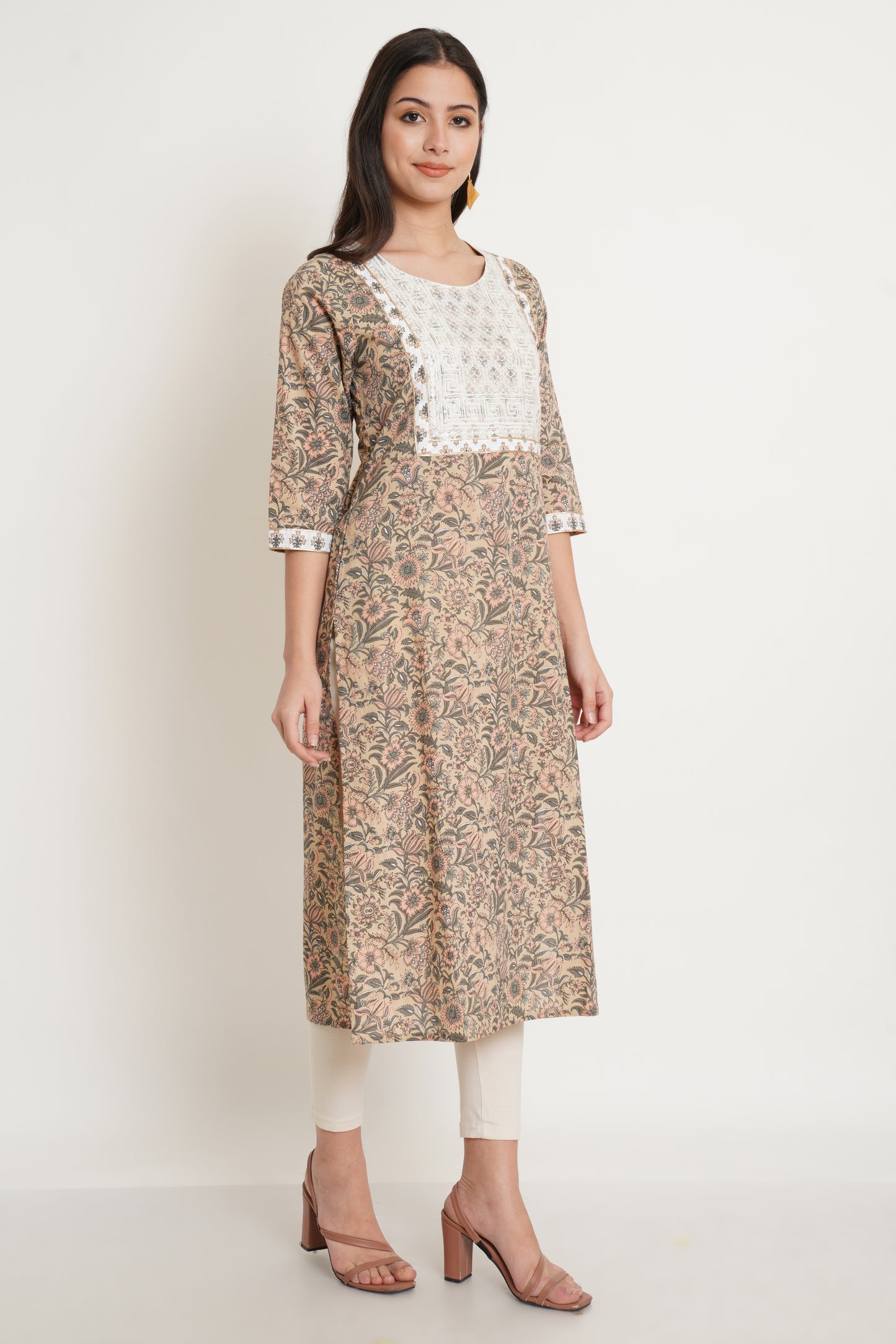 Jaipuri Cotton Printed Straight Kurta for Women