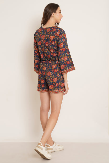 Jaipuri Cotton Printed Playsuit for Women