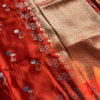 Royal Crimson Heritage Cotton Saree with Woven Zari Border