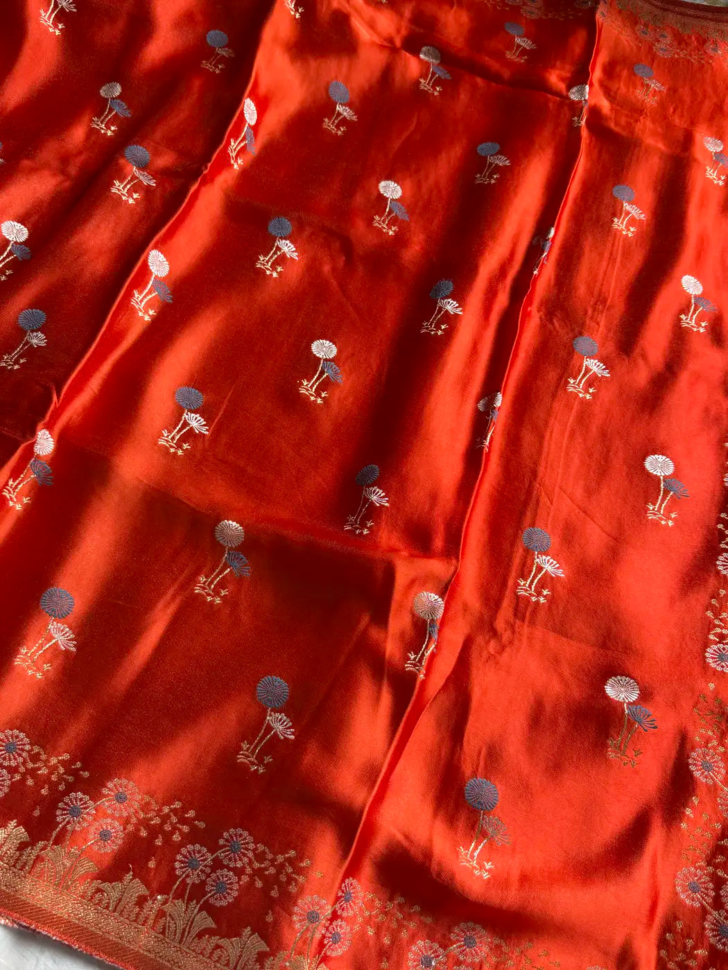 Royal Crimson Heritage Cotton Saree with Woven Zari Border