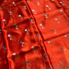 Royal Crimson Heritage Cotton Saree with Woven Zari Border