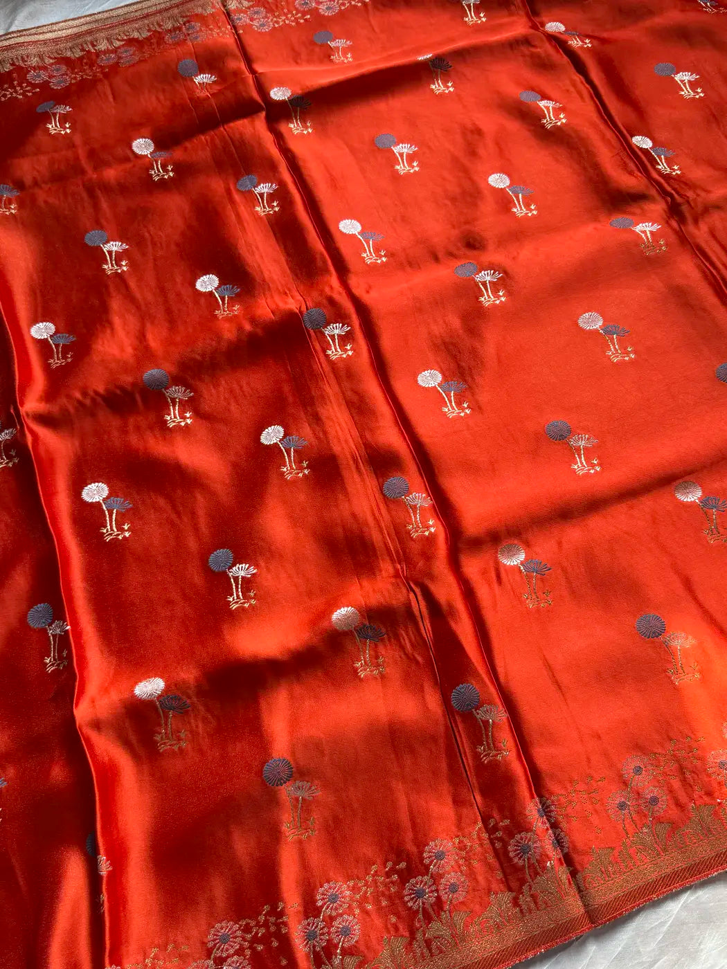 Royal Crimson Heritage Cotton Saree with Woven Zari Border