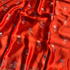 Royal Crimson Heritage Cotton Saree with Woven Zari Border