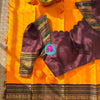 Sunlit Mustard Cotton Saree with Royal Elephant Zari Border