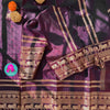 Royal Amethyst Cotton Saree with Elephant Zari Heritage Border