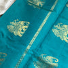 Midnight Royal Cotton Saree with Teal Zari Heritage Border