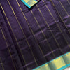 Midnight Royal Cotton Saree with Teal Zari Heritage Border