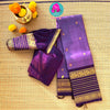 Royal Lavender Cotton Saree with Heritage Elephant Zari Border