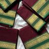 Royal Maroon Cotton Saree with Emerald Zari Heritage Border