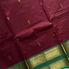 Royal Maroon Cotton Saree with Emerald Zari Heritage Border