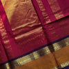 Rani Pink Cotton Saree with Mustard Gold Zari Border