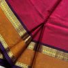 Rani Pink Cotton Saree with Mustard Gold Zari Border