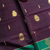 Royal Plum Cotton Saree with Emerald Zari Border