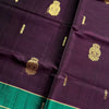 Royal Plum Cotton Saree with Emerald Zari Border