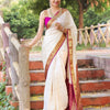 Lissome Off White Soft Silk Saree With Admirable Blouse Piece