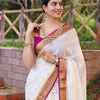 Lissome Off White Soft Silk Saree With Admirable Blouse Piece