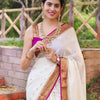 Lissome Off White Soft Silk Saree With Admirable Blouse Piece