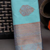 Gratifying Firozi Soft Silk Saree With Unequalled Blouse Piece