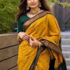 Traditional Mustard Soft Silk Saree With Embellished Blouse Piece