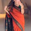 Marvellous Orange Soft Silk Saree With Unique Blouse Piece