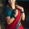 Comely Red Soft Silk Saree With Dalliance Blouse Piece