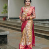 Snazzy Beige Soft Silk Saree With Opulent Blouse Piece