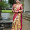 Snazzy Beige Soft Silk Saree With Opulent Blouse Piece