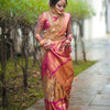 Snazzy Beige Soft Silk Saree With Opulent Blouse Piece