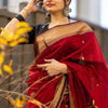 Blooming Red Cotton Silk Saree With Wonderful Blouse Piece