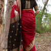 Blooming Red Cotton Silk Saree With Wonderful Blouse Piece
