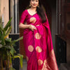 Impressive Dark Pink Soft Silk Saree With Staring Blouse Piece