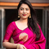 Impressive Dark Pink Soft Silk Saree With Staring Blouse Piece