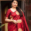 Charming Maroon Soft Silk Saree With Radiant Blouse Piece