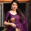 Fairytale Purple Soft Silk Saree With Comely Blouse Piece