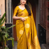 Ebullience Yellow Soft Silk Saree With Ratatouille Blouse Piece