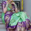 Propinquity Sea Green Soft Silk Saree With Epiphany Blouse Piece