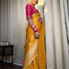 Desirable Yellow Soft Silk Saree With Classic Blouse Piece