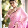 Incomparable Baby Pink Pink Soft Silk Saree With Snazzy Blouse Piece