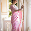 Incomparable Baby Pink Pink Soft Silk Saree With Snazzy Blouse Piece