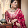 Chatoyant Dark Pink Soft Silk Saree With Chatoyant Blouse Piece