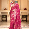 Chatoyant Dark Pink Soft Silk Saree With Chatoyant Blouse Piece